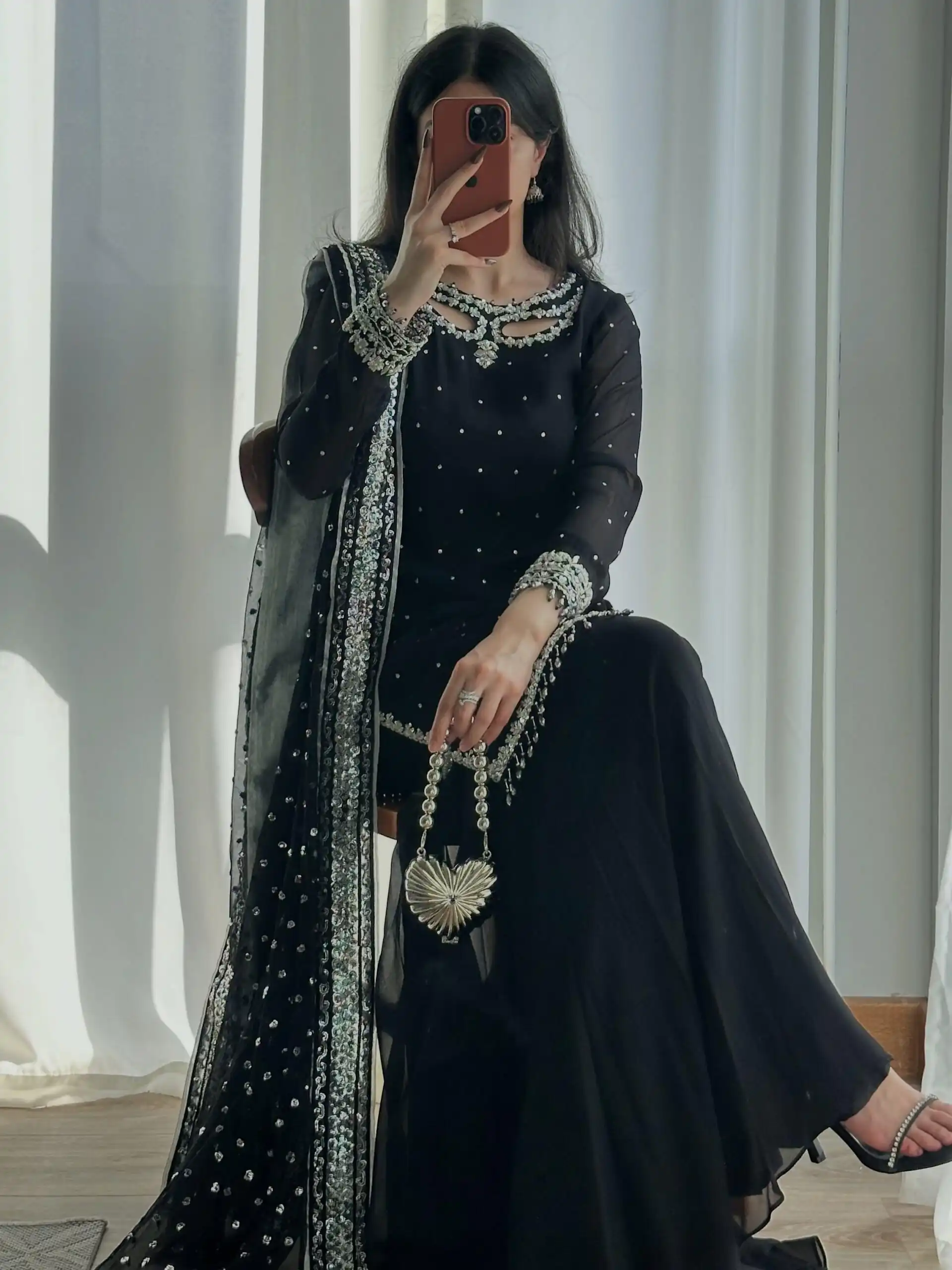 SRK 5353 Black Faux Georgette Salwar Suit Perfect for Wedding, Party, Family Gatherings, Sangeet, Housewarming – . Affordable Price ₹1949. Days | Jump Suits, Salwar suit, Casual Suits, Creative suits, Designer Suits, Palazzo Suits, Party Wear Suits, Patiala Suits, Straight Suits