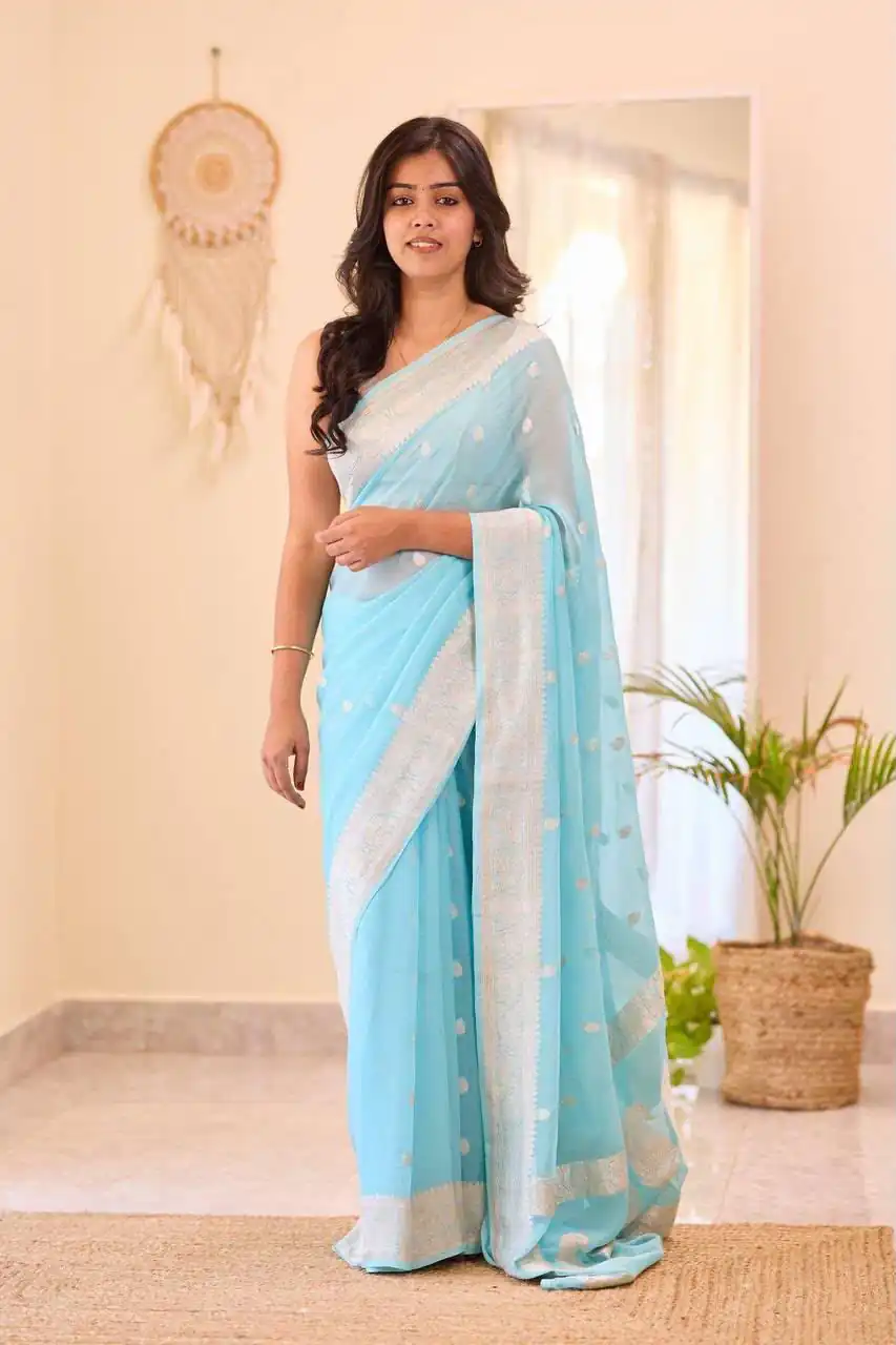 KPR 255 Sky Blue Soft Lilan Slab Saree Perfect for Wedding, Party, Lohri, Durga Puja, Pongal – . Get it for ₹1349. Delivery 4-6 Working Days. Shop now. | Designer Sarees, Modern Digital sarees, Sarees, Bollywood Sarees, Creative Sarees, Embroidered Sarees, Ethnic Saree, Party Wear Sarees