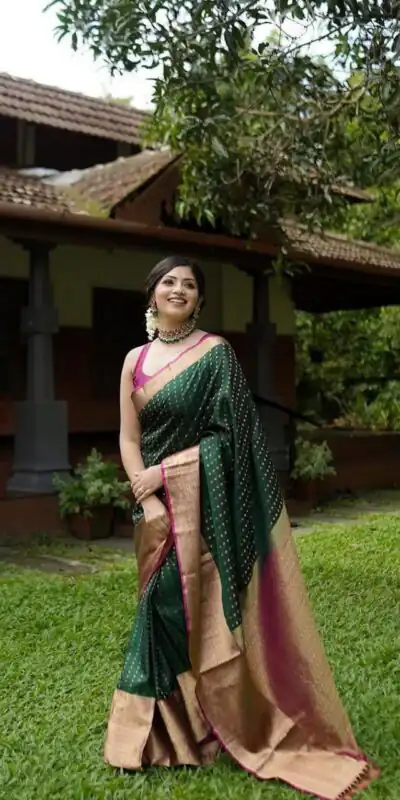 KPR 6047 Green in Soft Lichi Silk Jacquard Work Designer Work Saree . Exclusive Offer ₹1449. Delivery 4-6 Working Days. Shop now. | Designer Sarees, Modern Digital sarees, Sarees, Bollywood Sarees, Creative Sarees, Embroidered Sarees, Ethnic Saree, Party Wear Sarees