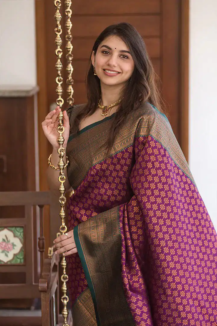 KPR 220 Maroon Soft Lichi Silk Saree Perfect for Wedding, Party, Reception, Diwali, Ethnic Day – . Affordable Price ₹1449. Delivery 4-6 Working Days. | Designer Sarees, Modern Digital sarees, Sarees, Bollywood Sarees, Creative Sarees, Embroidered Sarees, Ethnic Saree, Party Wear Sarees