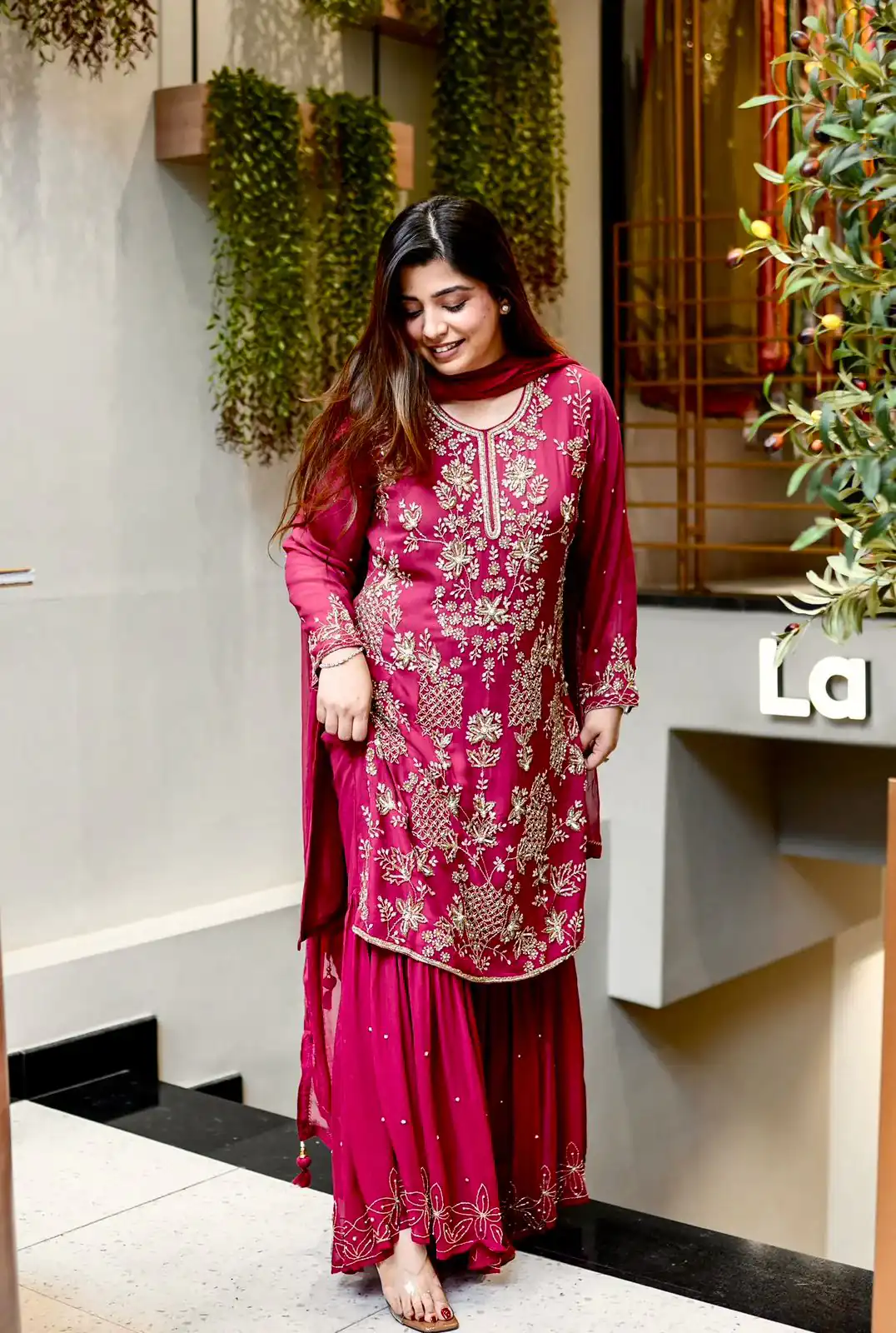 JF 027 Pink in Faux Georgette Mirror Embroidery Work Salwar Suit . Best Price ₹1949. Delivery 4-6 Working Days. Shop now. | Jump Suits, Salwar suit, Casual Suits, Creative suits, Designer Suits, Palazzo Suits, Party Wear Suits, Patiala Suits, Straight Suits