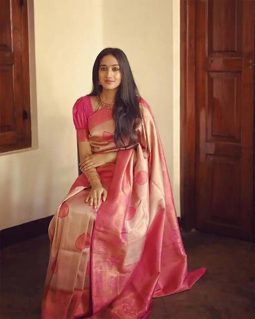 KP 5025 Pink in Soft Lichi Silk Jacquard Work Designer Work Saree . Exclusive Offer ₹1449. Delivery 4-6 Working Days. Shop now. | Designer Sarees, Modern Digital sarees, Sarees, Bollywood Sarees, Creative Sarees, Embroidered Sarees, Ethnic Saree, Party Wear Sarees