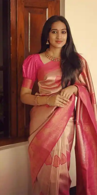 KP 5025 Pink in Soft Lichi Silk Jacquard Work Designer Work Saree . Exclusive Offer ₹1449. Delivery 4-6 Working Days. Shop now. | Designer Sarees, Modern Digital sarees, Sarees, Bollywood Sarees, Creative Sarees, Embroidered Sarees, Ethnic Saree, Party Wear Sarees