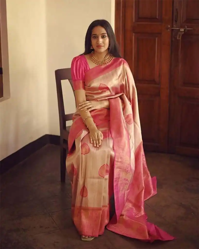 KP 5025 Pink in Soft Lichi Silk Jacquard Work Designer Work Saree . Exclusive Offer ₹1449. Delivery 4-6 Working Days. Shop now. | Designer Sarees, Modern Digital sarees, Sarees, Bollywood Sarees, Creative Sarees, Embroidered Sarees, Ethnic Saree, Party Wear Sarees