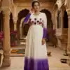 KA 1263 Purple |Star Georgette Gown with Thread Embroidery & Embroidery Work. Special Price ₹1669. Delivery 4-6 Working Days. Shop now. | Gowns, Bollywood Gowns, Creative Gowns, Designer Gowns, Embroidered Gowns, Party Wear Gowns