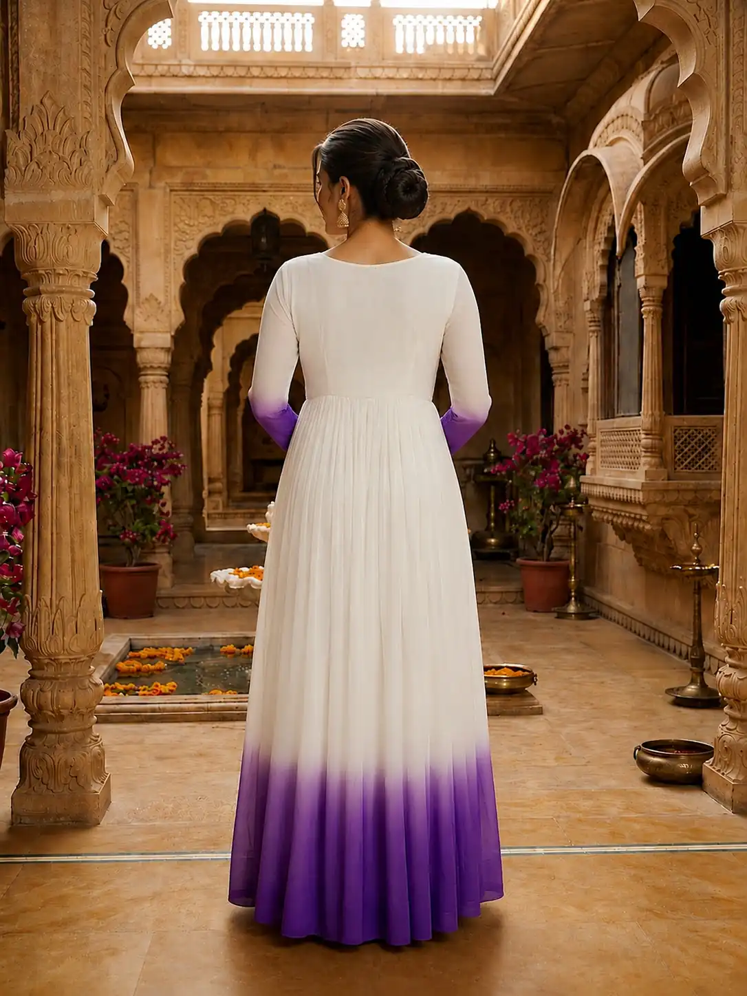 KA 1263 Purple |Star Georgette Gown with Thread Embroidery & Embroidery Work. Special Price ₹1669. Delivery 4-6 Working Days. Shop now. | Gowns, Bollywood Gowns, Creative Gowns, Designer Gowns, Embroidered Gowns, Party Wear Gowns