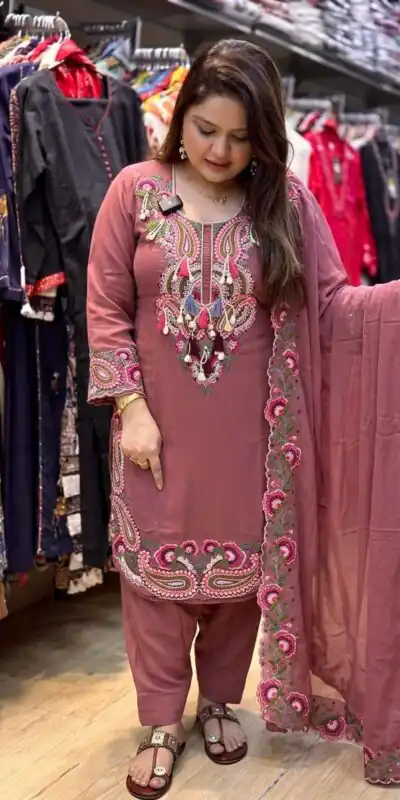 SRK 5348 Rust Color Georgette Mirror Embroidery Work Salwar Suit . Best Price ₹2399. Delivery 4-6 Working Days. Shop now. | Jump Suits, Salwar suit, Casual Suits, Creative suits, Designer Suits, Palazzo Suits, Party Wear Suits, Patiala Suits, Straight Suits