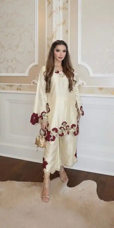 ZSR 3171 Cream Color Roman Silk Salwar Suit with Embroidery Work. Available at ₹2449 only. Delivery 4-6 Working Days. Shop now. | Jump Suits, Salwar suit, Casual Suits, Creative suits, Designer Suits, Palazzo Suits, Party Wear Suits, Patiala Suits, Straight Suits