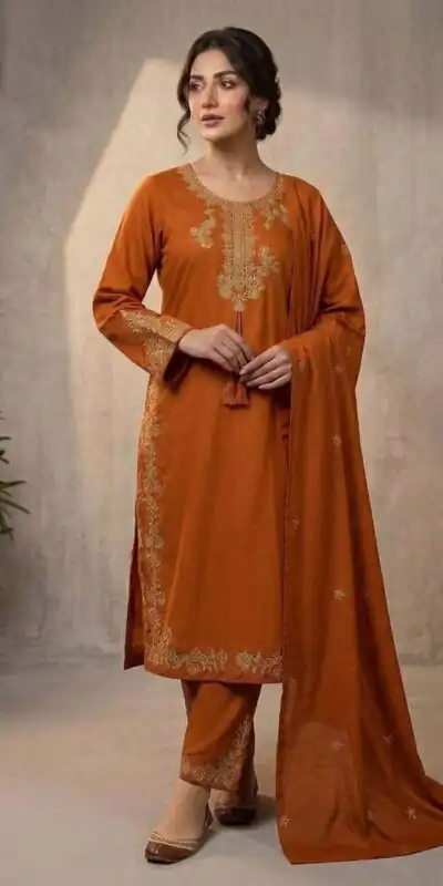 BE 473 Orange Color Roman Silk Salwar Suit with Embroidery Work. Available at ₹1999 only. Delivery 4-6 Working Days. Shop now. | Jump Suits, Salwar suit, Casual Suits, Creative suits, Designer Suits, Palazzo Suits, Party Wear Suits, Patiala Suits, Straight Suits