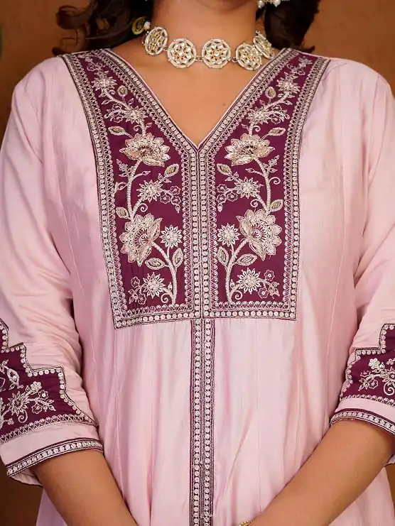 DIVA 152 Pink Color Roman Silk Salwar Suit with Embroidery Work. Available at ₹2399 only. Delivery 4-6 Working Days. Shop now. | Jump Suits, Salwar suit, Casual Suits, Creative suits, Designer Suits, Palazzo Suits, Party Wear Suits, Patiala Suits, Straight Suits