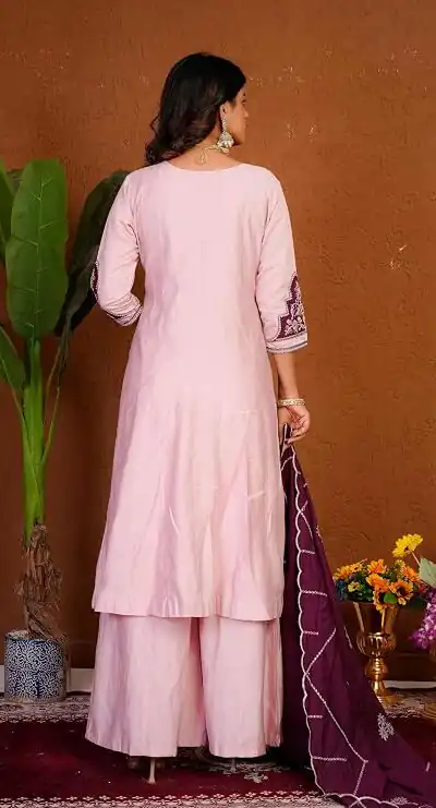 DIVA 152 Pink Color Roman Silk Salwar Suit with Embroidery Work. Available at ₹2399 only. Delivery 4-6 Working Days. Shop now. | Jump Suits, Salwar suit, Casual Suits, Creative suits, Designer Suits, Palazzo Suits, Party Wear Suits, Patiala Suits, Straight Suits