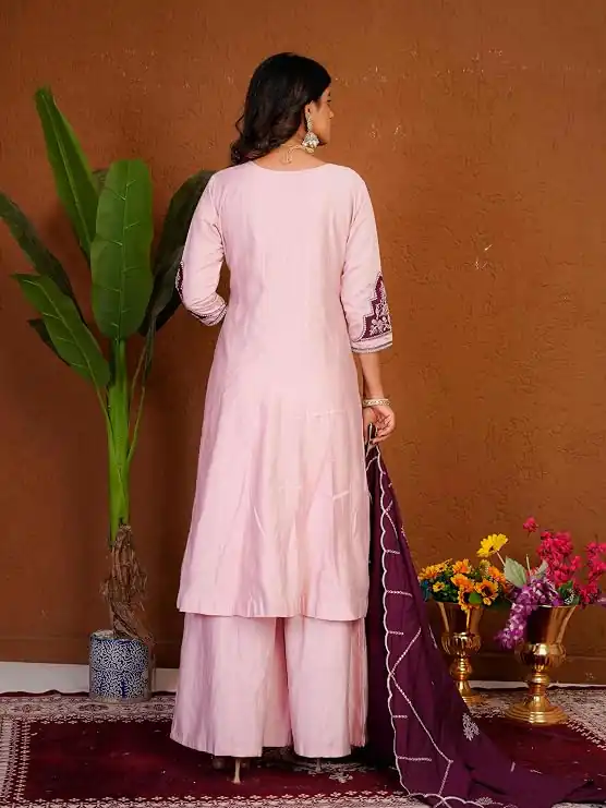 DIVA 152 Pink Color Roman Silk Salwar Suit with Embroidery Work. Available at ₹2399 only. Delivery 4-6 Working Days. Shop now. | Jump Suits, Salwar suit, Casual Suits, Creative suits, Designer Suits, Palazzo Suits, Party Wear Suits, Patiala Suits, Straight Suits