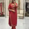 BE 473 Red Color Roman Silk Salwar Suit with Embroidery Work. Available at ₹1999 only. Delivery 4-6 Working Days. Shop now. | Jump Suits, Salwar suit, Casual Suits, Creative suits, Designer Suits, Palazzo Suits, Party Wear Suits, Patiala Suits, Straight Suits