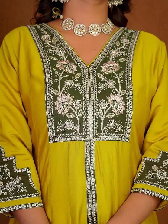 DIVA 152 Yellow Color Roman Silk Salwar Suit with Embroidery Work. Available at ₹2399 only. Delivery 4-6 Working Days. Shop now. | Jump Suits, Salwar suit, Casual Suits, Creative suits, Designer Suits, Palazzo Suits, Party Wear Suits, Patiala Suits, Straight Suits