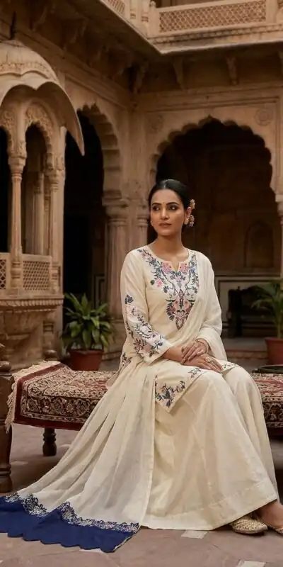LG 2113 Off Whit eCrape Silk with Embroidery Work Salwar Suit . Introductory Price ₹2049. Delivery 4-6 Working Days. Shop now. | Jump Suits, Salwar suit, Casual Suits, Creative suits, Designer Suits, Palazzo Suits, Party Wear Suits, Patiala Suits, Straight Suits