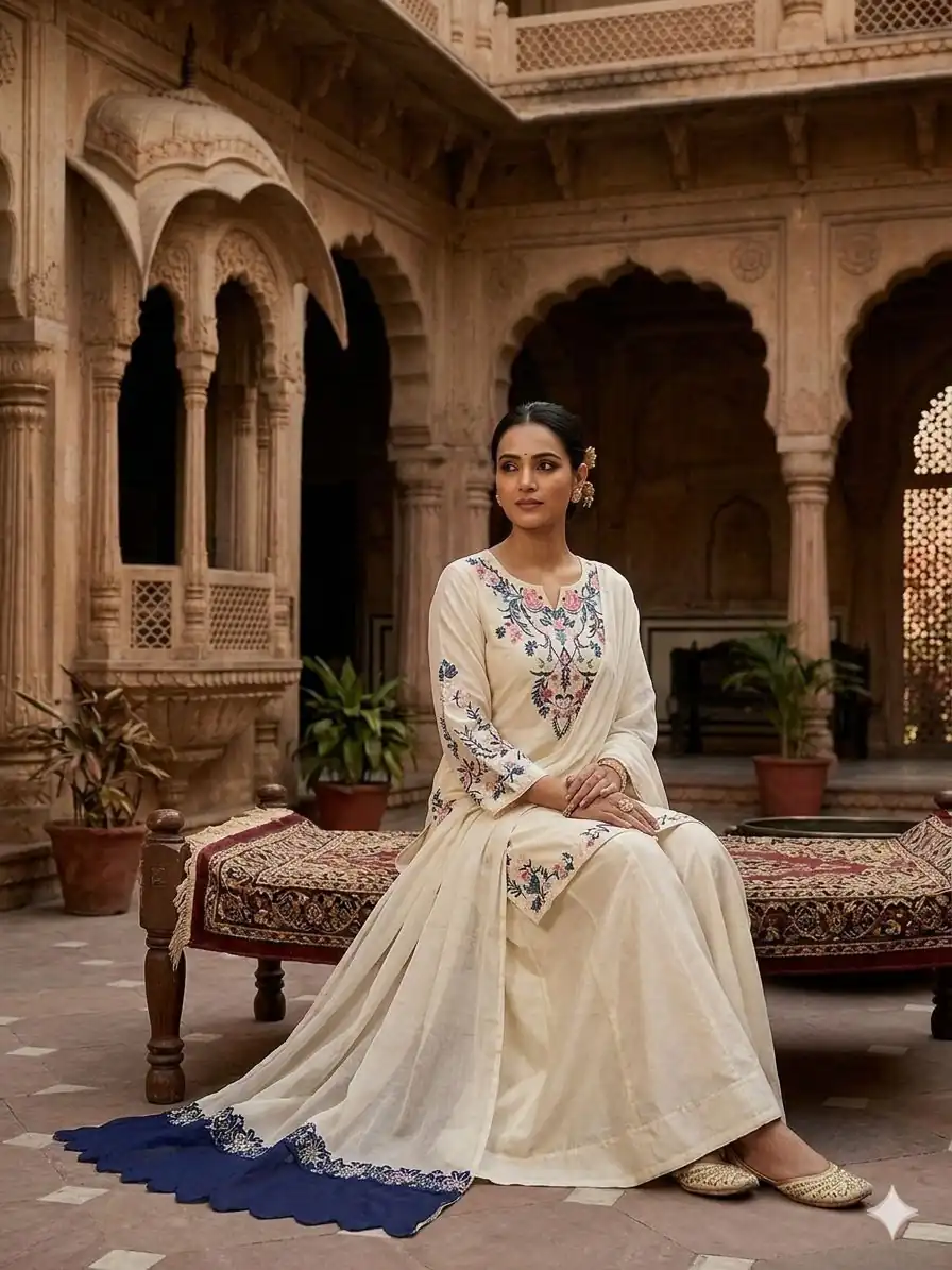 LG 2113 Off Whit eCrape Silk with Embroidery Work Salwar Suit . Introductory Price ₹2049. Delivery 4-6 Working Days. Shop now. | Jump Suits, Salwar suit, Casual Suits, Creative suits, Designer Suits, Palazzo Suits, Party Wear Suits, Patiala Suits, Straight Suits