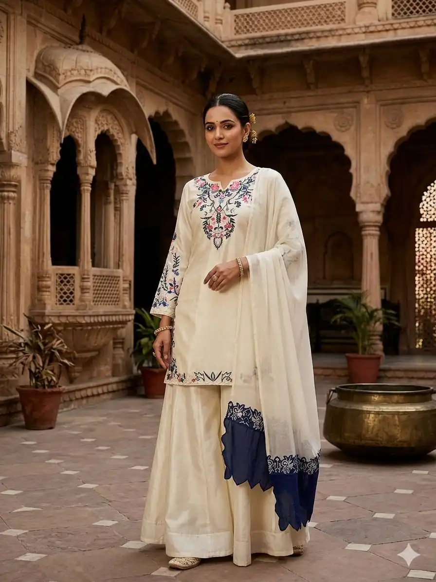 LG 2113 Off Whit eCrape Silk with Embroidery Work Salwar Suit . Introductory Price ₹2049. Delivery 4-6 Working Days. Shop now. | Jump Suits, Salwar suit, Casual Suits, Creative suits, Designer Suits, Palazzo Suits, Party Wear Suits, Patiala Suits, Straight Suits
