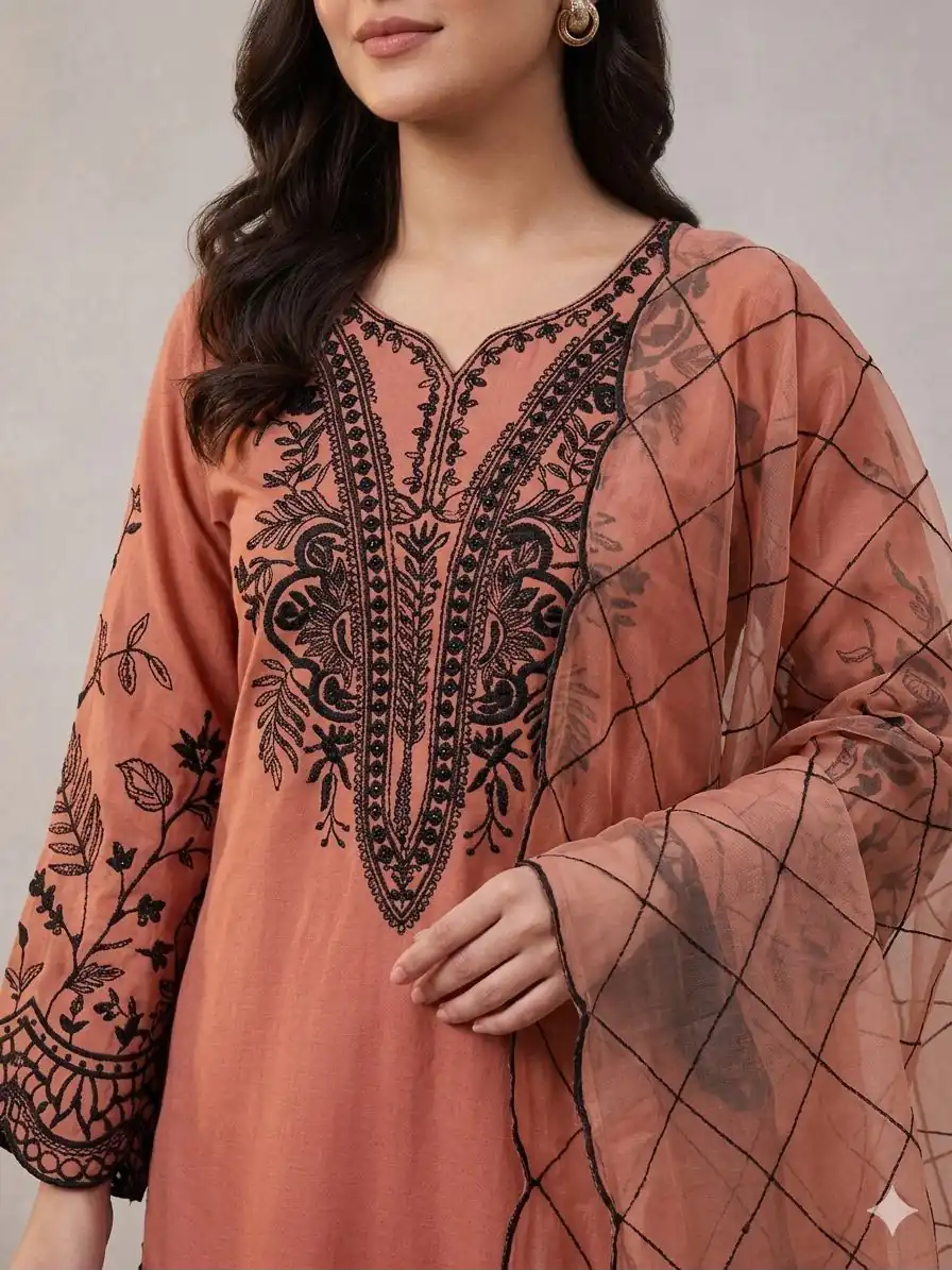 LG 2101 Rust Color Mal Cotton Embroidery Work Salwar Suit . Wedding, Party, Festive, Events, Get it for ₹2099. Delivery 4-6 Working Days. Shop now. | Jump Suits, Salwar suit, Casual Suits, Creative suits, Designer Suits, Palazzo Suits, Party Wear Suits, Patiala Suits, Straight Suits