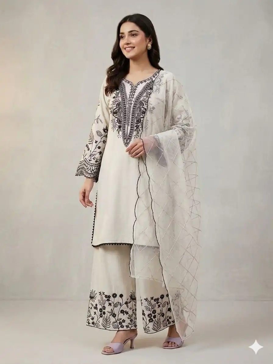 LG 2101 White Color Mal Cotton Embroidery Work Salwar Suit . Wedding, Party, Festive, Events, Get it for ₹2099. Delivery 4-6 Working Days. Shop now. | Jump Suits, Salwar suit, Casual Suits, Creative suits, Designer Suits, Palazzo Suits, Party Wear Suits, Patiala Suits, Straight Suits