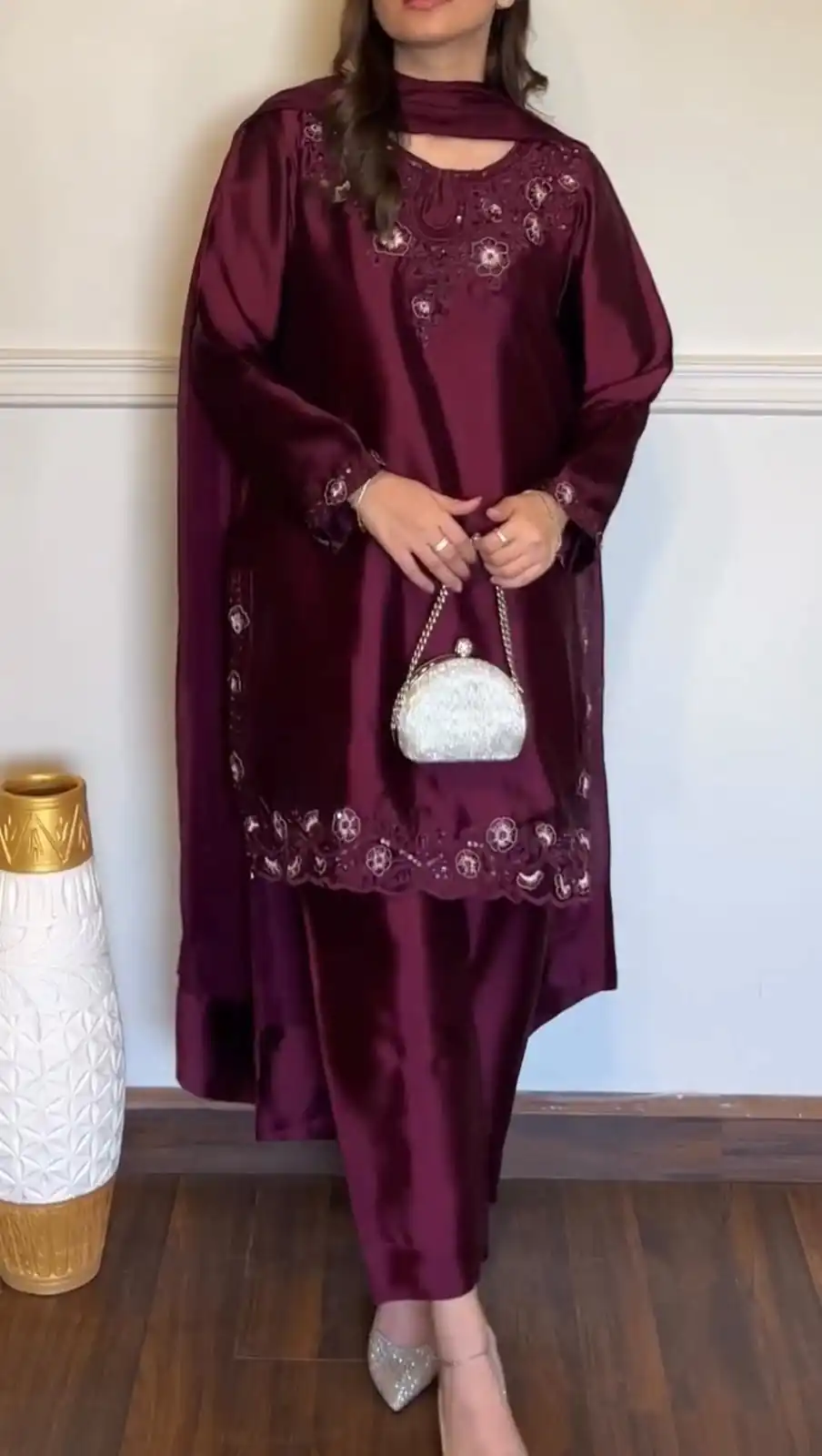 KD 1623 Wine American Silk Salwar Suit Perfect for Wedding, Party, Onam, Family Gatherings, Baisakhi – . Affordable Price ₹1999. Delivery 4-6 Working Days | Jump Suits, Salwar suit, Casual Suits, Creative suits, Designer Suits, Palazzo Suits, Party Wear Suits, Patiala Suits, Straight Suits