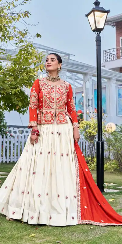 Ram 173 Orange in Color Vichitra Silk Embroidery Work Lehenga Choli . Now at just ₹2549. Delivery 4-6 Working Days. Shop now. | Lehenga, Bollywood Lehenga, Creative Lehenga, Designer Lehenga, Embroidered Lehenga, Party Wear Lehenga