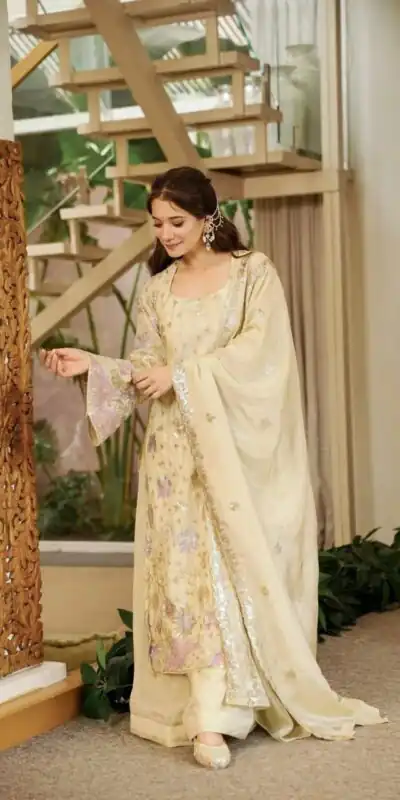 RTC 6030 Cream Vichitra Silk Salwar Suit with Embroidery Work. Wedding, Party, Festive, Events, Grab it for ₹2649. Delivery 4-6 Working Days. Shop now. | Jump Suits, Salwar suit, Casual Suits, Creative suits, Designer Suits, Palazzo Suits, Party Wear Suits, Patiala Suits, Straight Suits