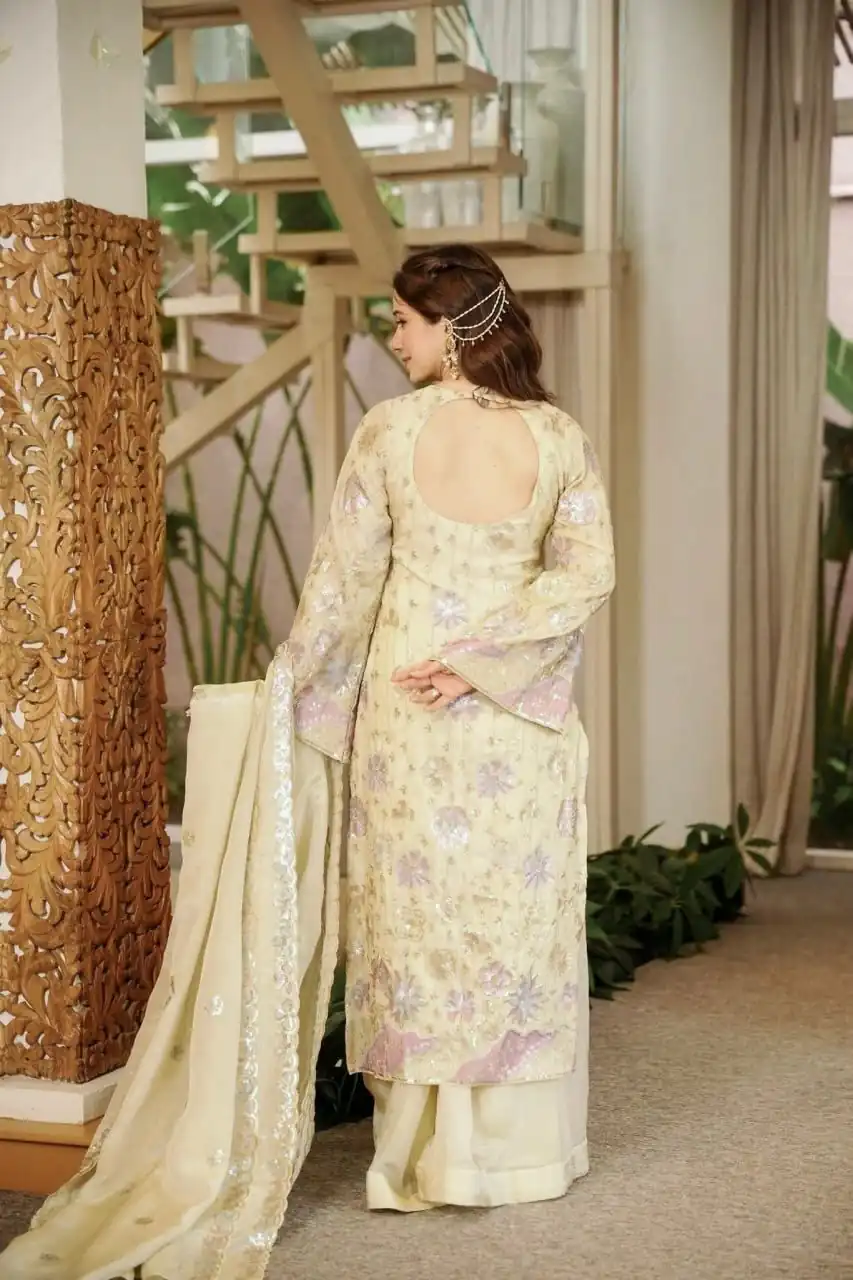 RTC 6030 Cream Vichitra Silk Salwar Suit with Embroidery Work. Wedding, Party, Festive, Events, Grab it for ₹2649. Delivery 4-6 Working Days. Shop now. | Jump Suits, Salwar suit, Casual Suits, Creative suits, Designer Suits, Palazzo Suits, Party Wear Suits, Patiala Suits, Straight Suits