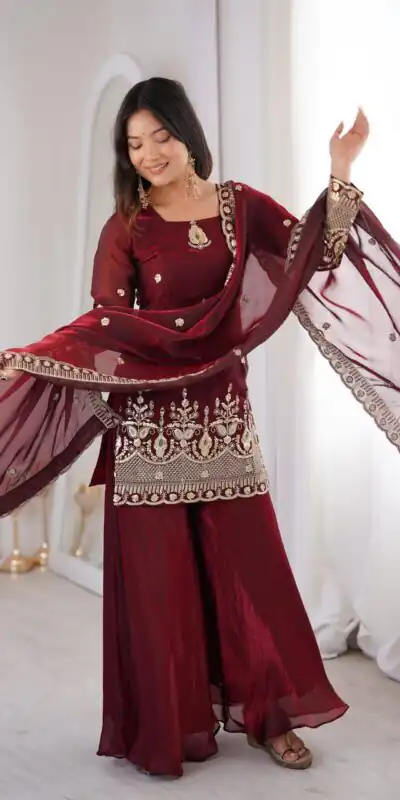 ZSR 3168 Maroon Color Fendy Silk With Embroidery Work Salwar Suit. Get it for ₹2149. Delivery 4-6 Working Days. Online Shop now. | Jump Suits, Salwar suit, Casual Suits, Creative suits, Designer Suits, Palazzo Suits, Party Wear Suits, Patiala Suits, Straight Suits