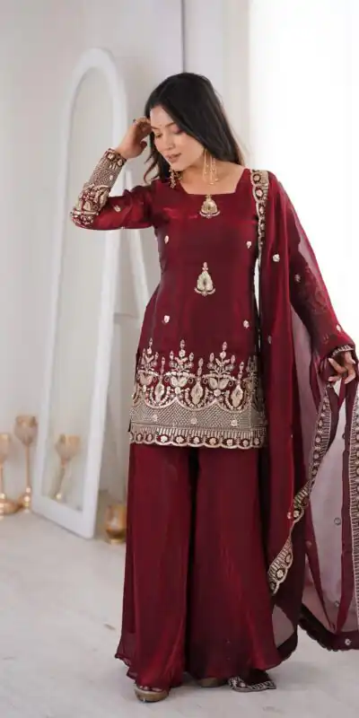 ZSR 3168 Maroon Color Fendy Silk With Embroidery Work Salwar Suit. Get it for ₹2149. Delivery 4-6 Working Days. Online Shop now. | Jump Suits, Salwar suit, Casual Suits, Creative suits, Designer Suits, Palazzo Suits, Party Wear Suits, Patiala Suits, Straight Suits