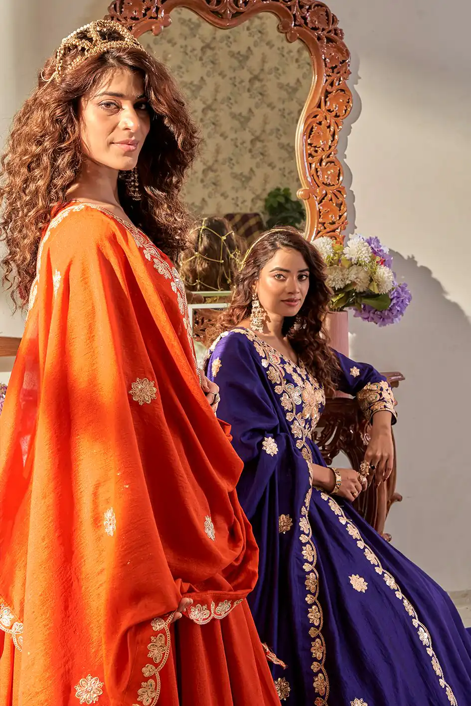 Ram 176 Orange Vichitra Silk Gown Perfect for Wedding, Party, Holi, Anniversary, Mehendi –. Grab it for ₹2049. Delivery 4-6 Working Days. Shop now. | Gowns, Bollywood Gowns, Creative Gowns, Designer Gowns, Embroidered Gowns, Party Wear Gowns