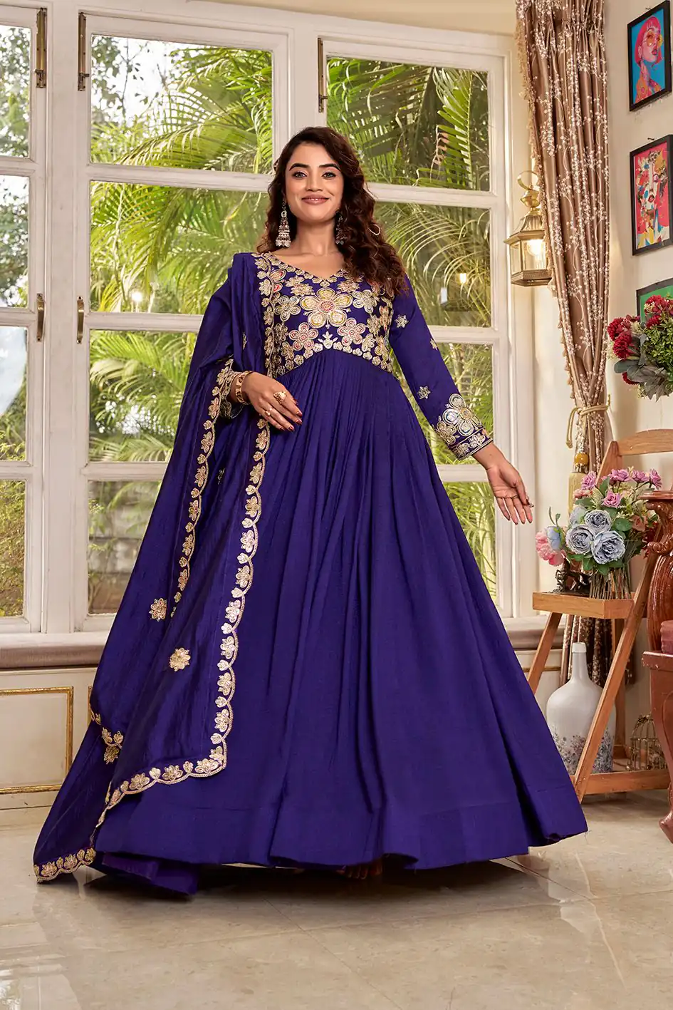 Ram 176 Purple Vichitra Silk Gown Perfect for Wedding, Party, Holi, Anniversary, Mehendi –. Grab it for ₹2049. Delivery 4-6 Working Days. Shop now. | Gowns, Bollywood Gowns, Creative Gowns, Designer Gowns, Embroidered Gowns, Party Wear Gowns