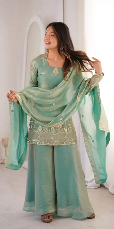 ZSR 3168 Sea Green Color Fendy Silk With Embroidery Work Salwar Suit. Get it for ₹2149. Delivery 4-6 Working Days. Online Shop now. | Jump Suits, Salwar suit, Casual Suits, Creative suits, Designer Suits, Palazzo Suits, Party Wear Suits, Patiala Suits, Straight Suits