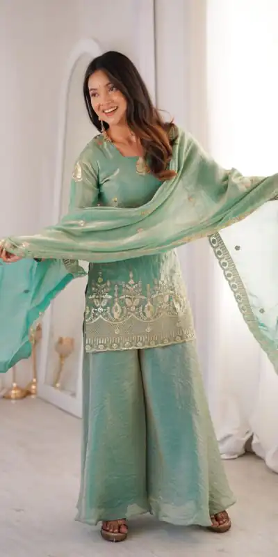 ZSR 3168 Sea Green Color Fendy Silk With Embroidery Work Salwar Suit. Get it for ₹2149. Delivery 4-6 Working Days. Online Shop now. | Jump Suits, Salwar suit, Casual Suits, Creative suits, Designer Suits, Palazzo Suits, Party Wear Suits, Patiala Suits, Straight Suits