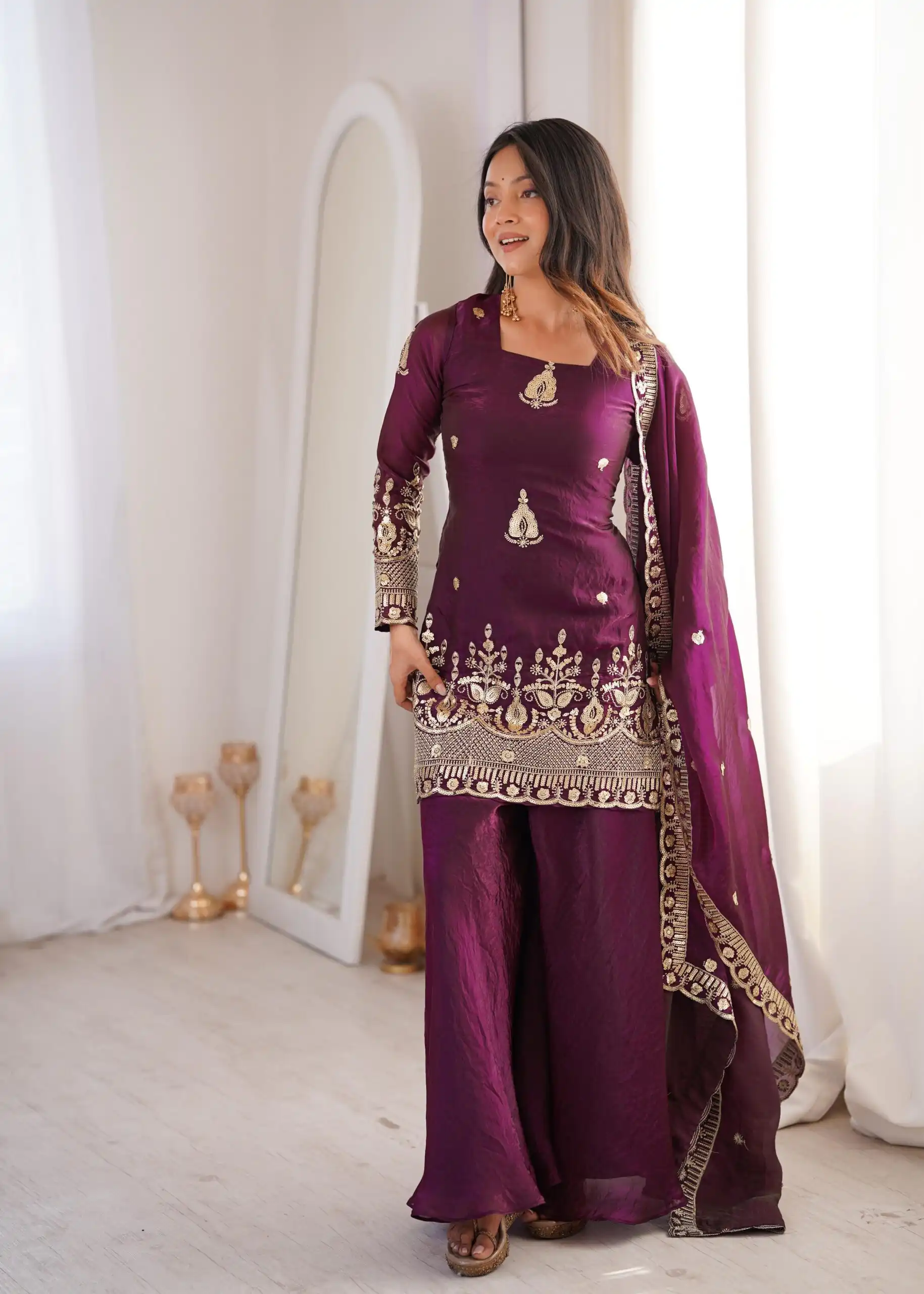 ZSR 3168 Wine Color Fendy Silk With Embroidery Work Salwar Suit. Get it for ₹2149. Delivery 4-6 Working Days. Online Shop now. | Jump Suits, Salwar suit, Casual Suits, Creative suits, Designer Suits, Palazzo Suits, Party Wear Suits, Patiala Suits, Straight Suits