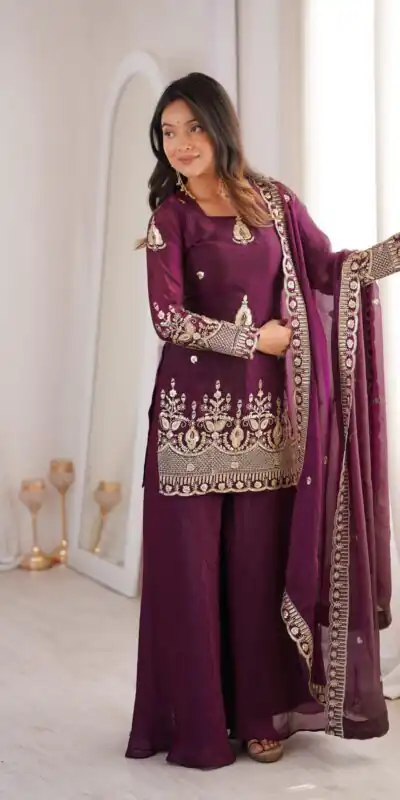ZSR 3168 Wine Color Fendy Silk With Embroidery Work Salwar Suit. Get it for ₹2149. Delivery 4-6 Working Days. Online Shop now. | Jump Suits, Salwar suit, Casual Suits, Creative suits, Designer Suits, Palazzo Suits, Party Wear Suits, Patiala Suits, Straight Suits