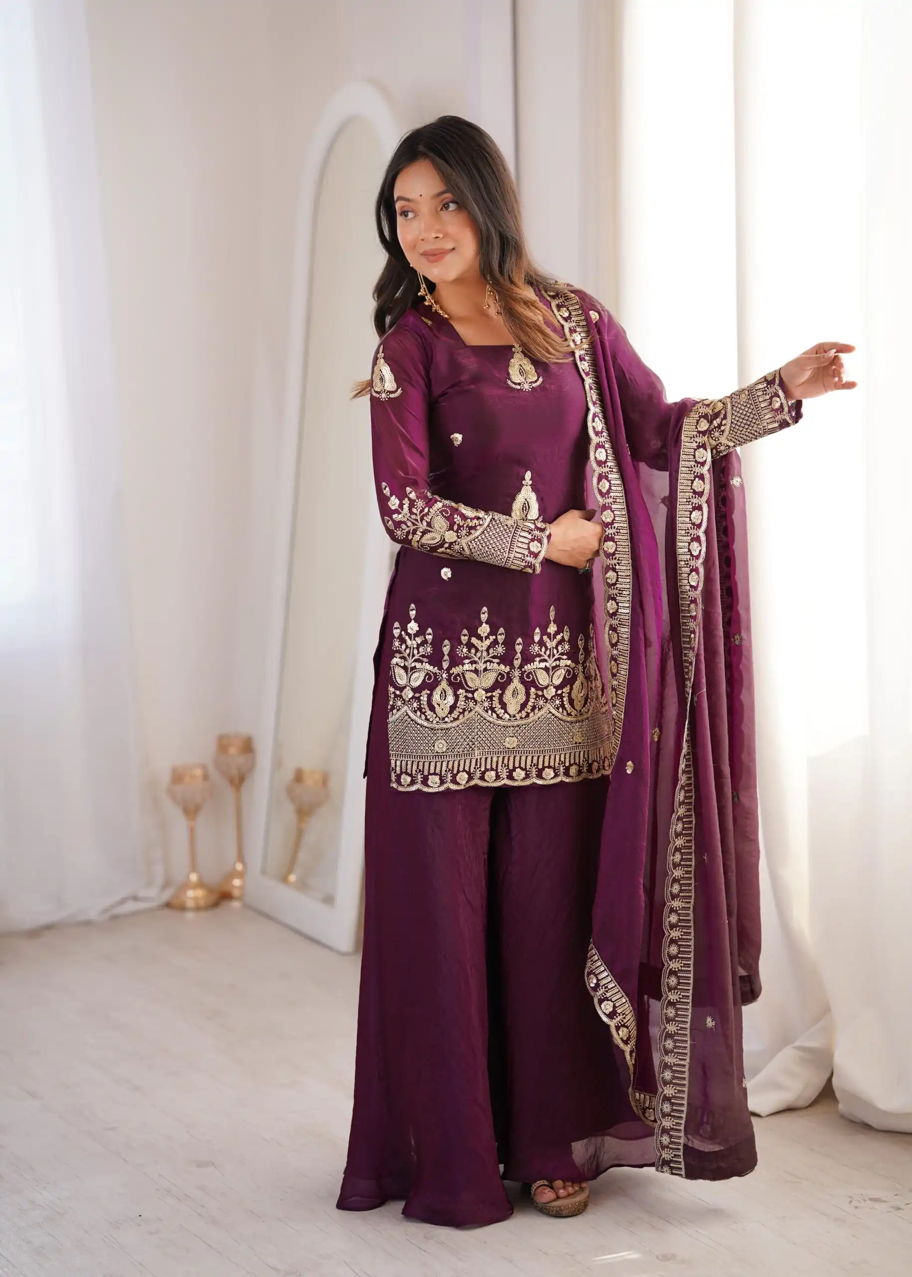 ZSR 3168 Wine Color Fendy Silk With Embroidery Work Salwar Suit. Get it for ₹2149. Delivery 4-6 Working Days. Online Shop now. | Jump Suits, Salwar suit, Casual Suits, Creative suits, Designer Suits, Palazzo Suits, Party Wear Suits, Patiala Suits, Straight Suits