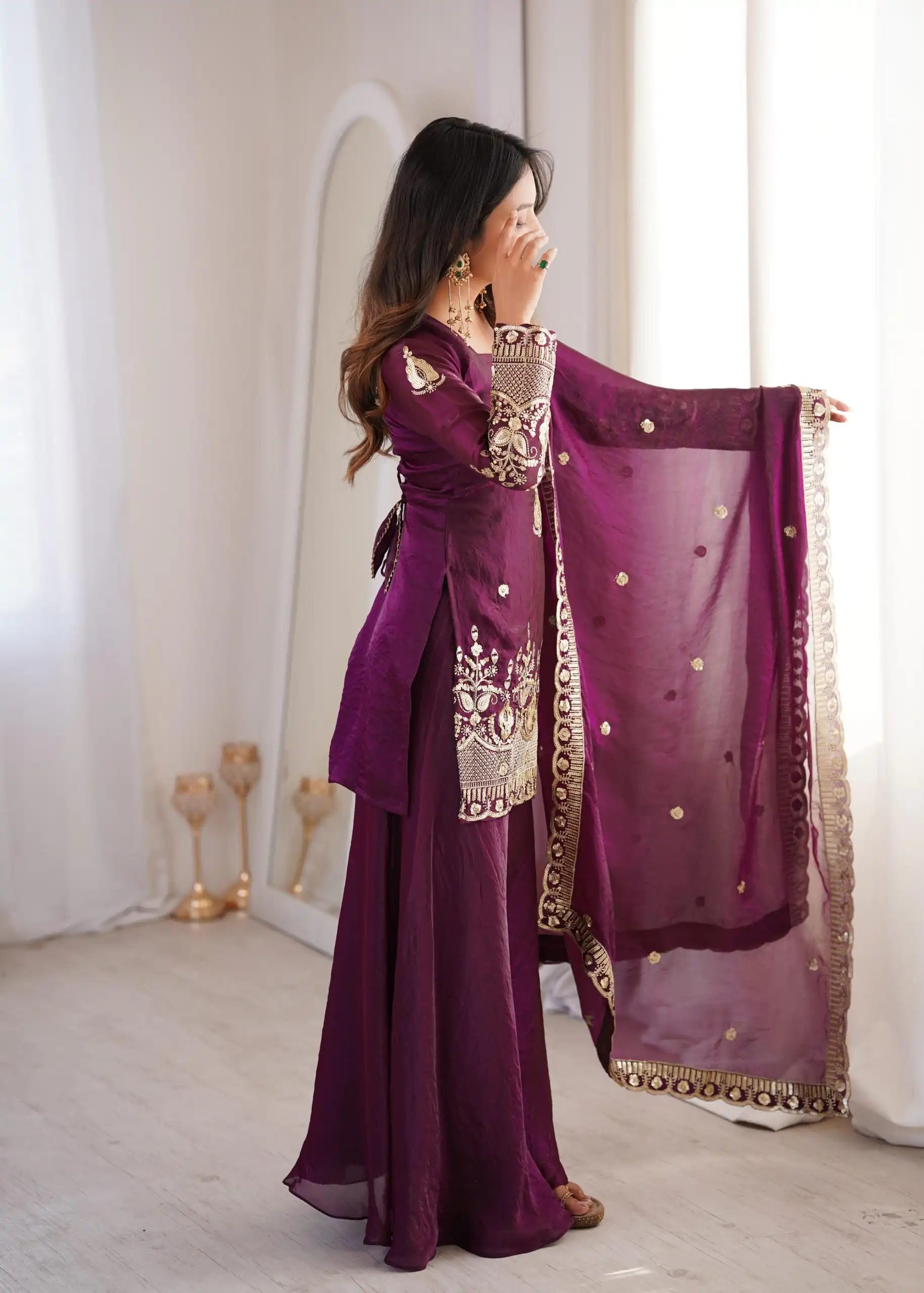 ZSR 3168 Wine Color Fendy Silk With Embroidery Work Salwar Suit. Get it for ₹2149. Delivery 4-6 Working Days. Online Shop now. | Jump Suits, Salwar suit, Casual Suits, Creative suits, Designer Suits, Palazzo Suits, Party Wear Suits, Patiala Suits, Straight Suits