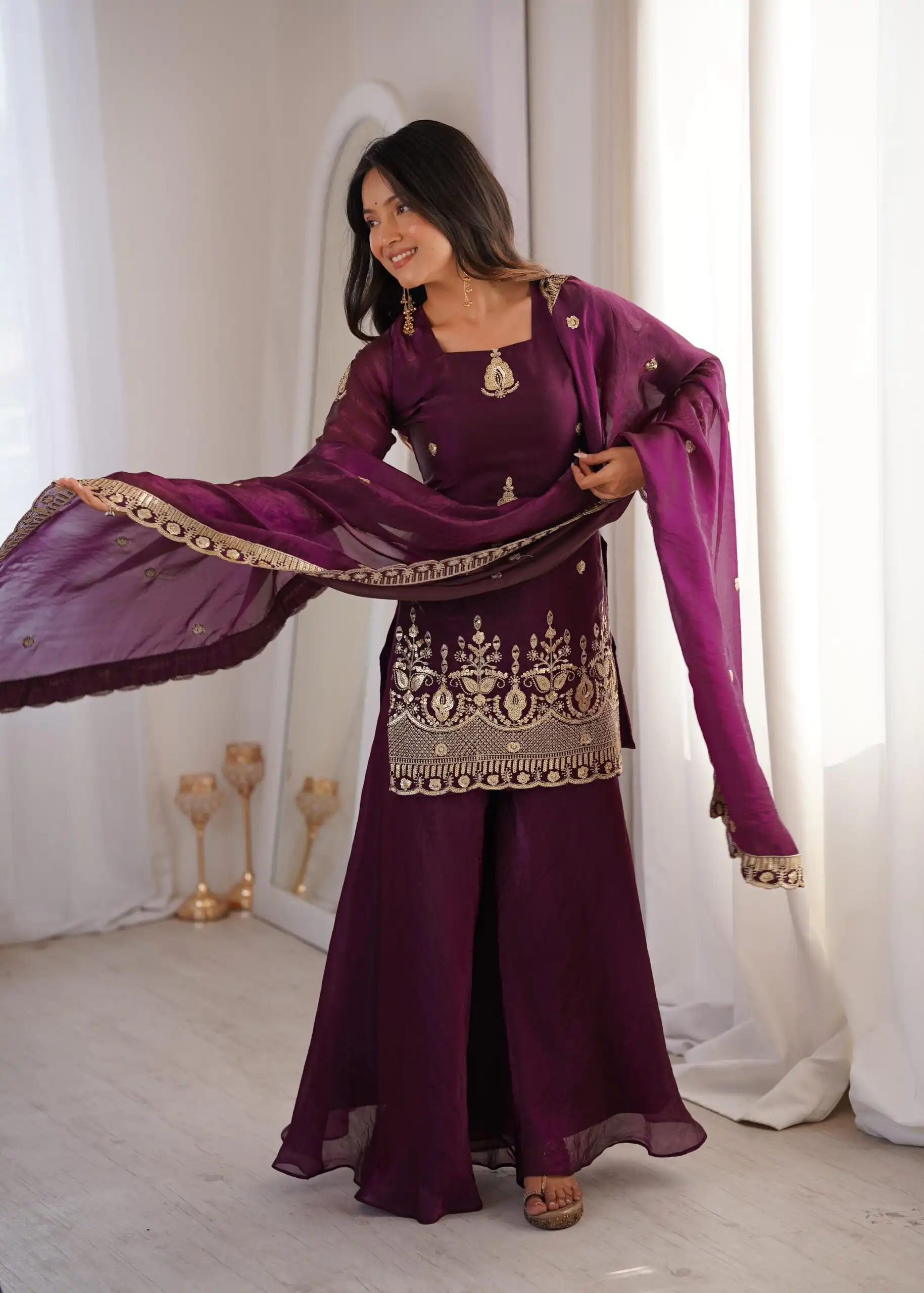 ZSR 3168 Wine Color Fendy Silk With Embroidery Work Salwar Suit. Get it for ₹2149. Delivery 4-6 Working Days. Online Shop now. | Jump Suits, Salwar suit, Casual Suits, Creative suits, Designer Suits, Palazzo Suits, Party Wear Suits, Patiala Suits, Straight Suits