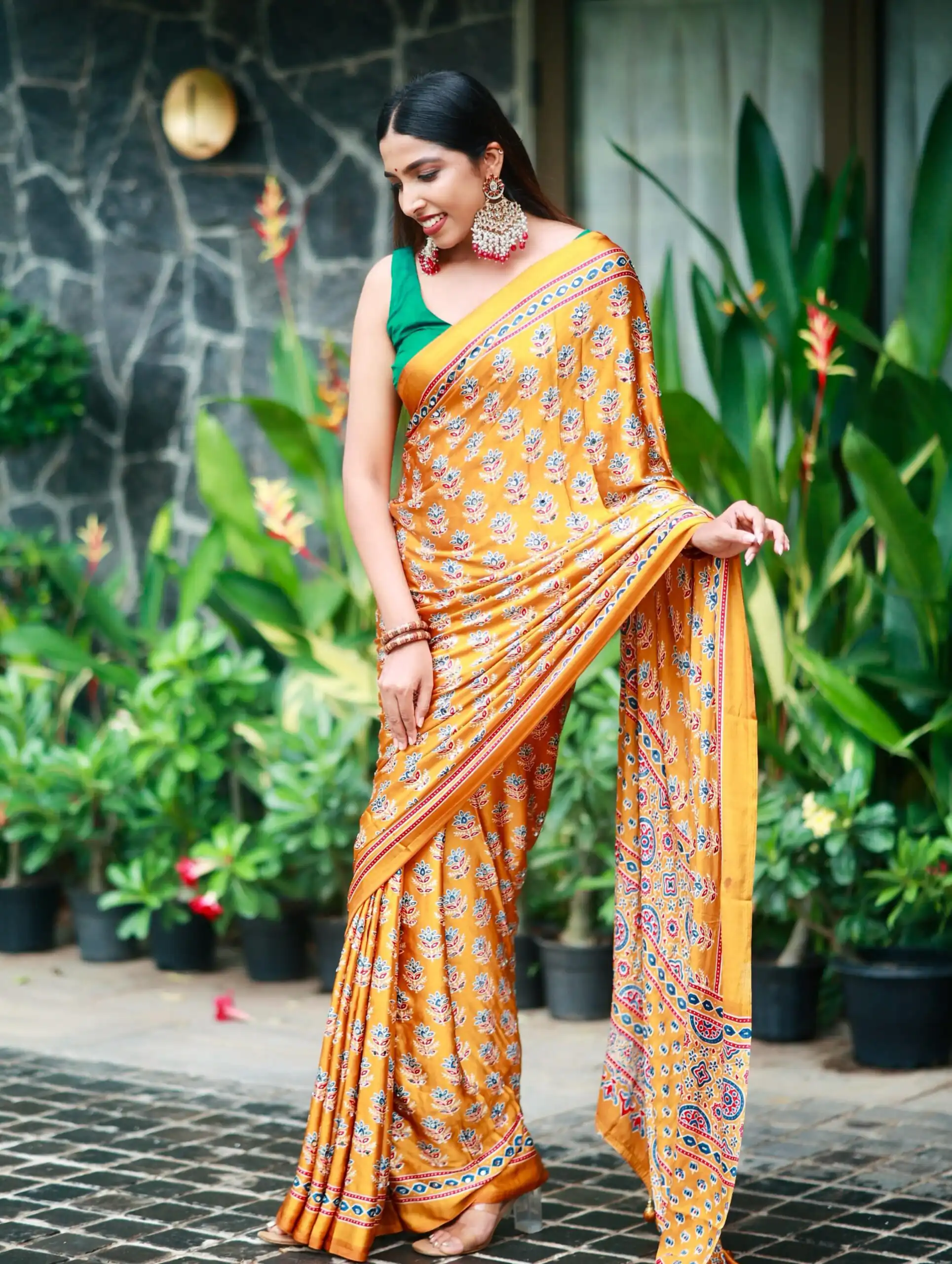 NC 5603 Yellow Color Satin Crap Saree with Mirror Work. Introductory Price ₹1799. Delivery Online 4-6 Working Days. Shop now. | Designer Sarees, Modern Digital sarees, Sarees, Bollywood Sarees, Creative Sarees, Embroidered Sarees, Ethnic Saree, Party Wear Sarees