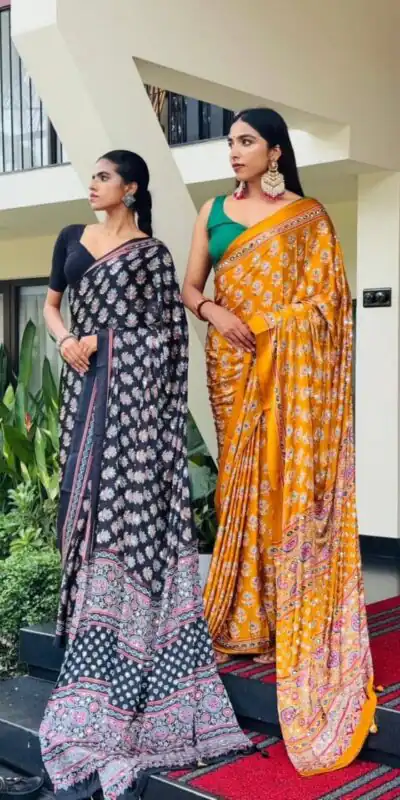 NC 5603 Yellow Color Satin Crap Saree with Mirror Work. Introductory Price ₹1799. Delivery Online 4-6 Working Days. Shop now. | Designer Sarees, Modern Digital sarees, Sarees, Bollywood Sarees, Creative Sarees, Embroidered Sarees, Ethnic Saree, Party Wear Sarees