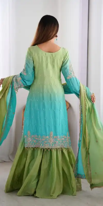 KD 1498 Green Color Chinon Silk Designer Work Salwar Suit in Get it for ₹2499. Delivery 4-6 Working Days. Online Shop now. | Jump Suits, Salwar suit, Casual Suits, Creative suits, Designer Suits, Palazzo Suits, Party Wear Suits, Patiala Suits, Straight Suits