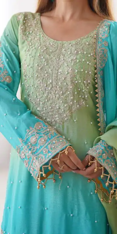 KD 1498 Green Color Chinon Silk Designer Work Salwar Suit in Get it for ₹2499. Delivery 4-6 Working Days. Online Shop now. | Jump Suits, Salwar suit, Casual Suits, Creative suits, Designer Suits, Palazzo Suits, Party Wear Suits, Patiala Suits, Straight Suits