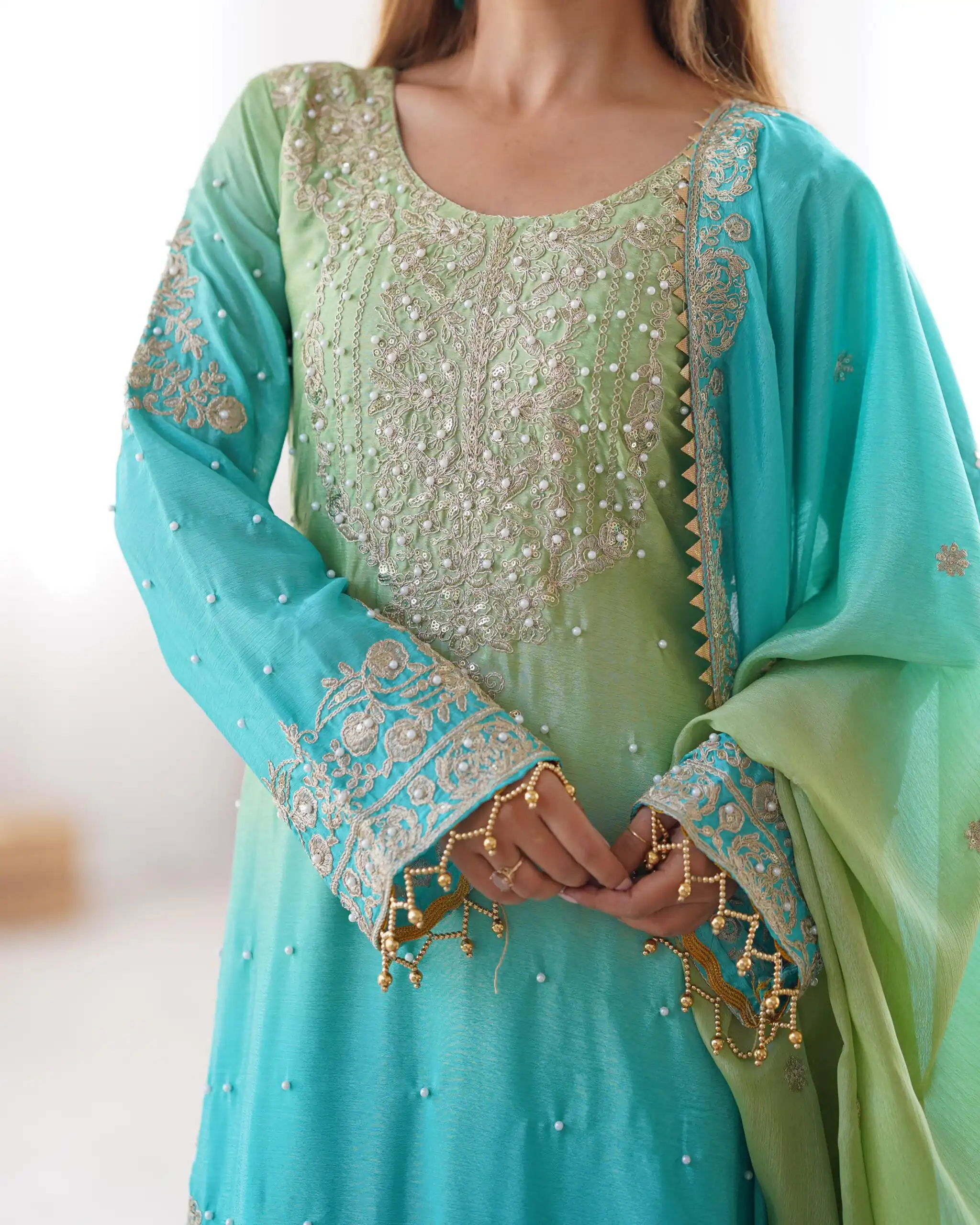 KD 1498 Green Color Chinon Silk Designer Work Salwar Suit in Get it for ₹2499. Delivery 4-6 Working Days. Online Shop now. | Jump Suits, Salwar suit, Casual Suits, Creative suits, Designer Suits, Palazzo Suits, Party Wear Suits, Patiala Suits, Straight Suits