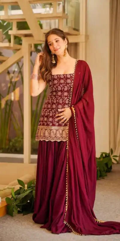 MD 3093 Red Blooming Faux Georgette Salwar Suit Perfect for Wedding, Party, Makar Sankranti, Baby Shower, Traditional Day – . Special Price ₹2149. Deliv | Jump Suits, Salwar suit, Casual Suits, Creative suits, Designer Suits, Palazzo Suits, Party Wear Suits, Patiala Suits, Straight Suits