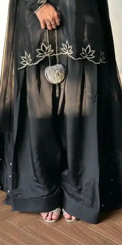 NF 1270 Black Natural Crep Salwar Suit Brown with Embroidery Work. Exclusive Offer ₹1899. Delivery 4-6 Working Days. Shop now. | Jump Suits, Salwar suit, Casual Suits, Creative suits, Designer Suits, Palazzo Suits, Party Wear Suits, Patiala Suits, Straight Suits