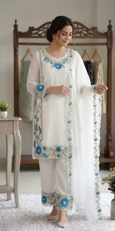 LG 2105 Blue Fox Georgette Salwar Suit With Embroidery Work. Affordable Price ₹2049. Delivery 4-6 Working Days. Shop now. | Jump Suits, Salwar suit, Casual Suits, Creative suits, Designer Suits, Palazzo Suits, Party Wear Suits, Patiala Suits, Straight Suits