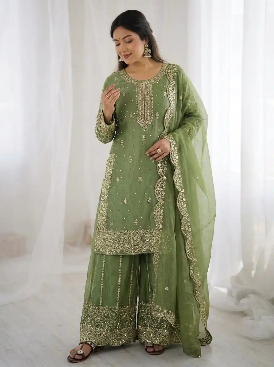 ZSR 3167 Green Fendy Silk Salwar Suitwith Embroidery Work & Lace Work. Now at just ₹2149. Delivery 4-6 Working Days. Shop now. | Jump Suits, Salwar suit, Casual Suits, Creative suits, Designer Suits, Palazzo Suits, Party Wear Suits, Patiala Suits, Straight Suits
