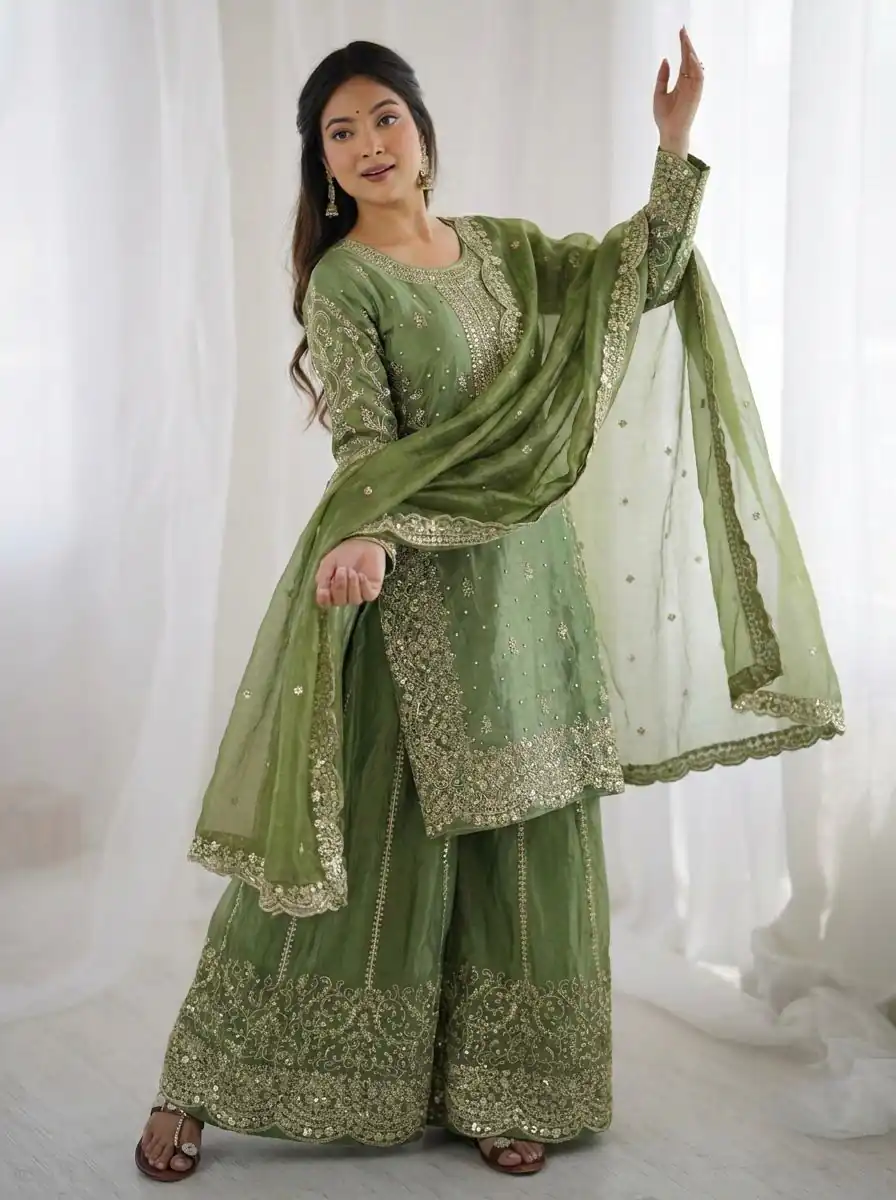 ZSR 3167 Green Fendy Silk Salwar Suitwith Embroidery Work & Lace Work. Now at just ₹2149. Delivery 4-6 Working Days. Shop now. | Jump Suits, Salwar suit, Casual Suits, Creative suits, Designer Suits, Palazzo Suits, Party Wear Suits, Patiala Suits, Straight Suits