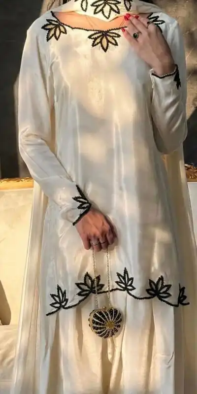 NF 1270 Off White Natural Crep Salwar Suit Brown with Embroidery Work. Exclusive Offer ₹1899. Delivery 4-6 Working Days. Shop now. | Jump Suits, Salwar suit, Casual Suits, Creative suits, Designer Suits, Palazzo Suits, Party Wear Suits, Patiala Suits, Straight Suits