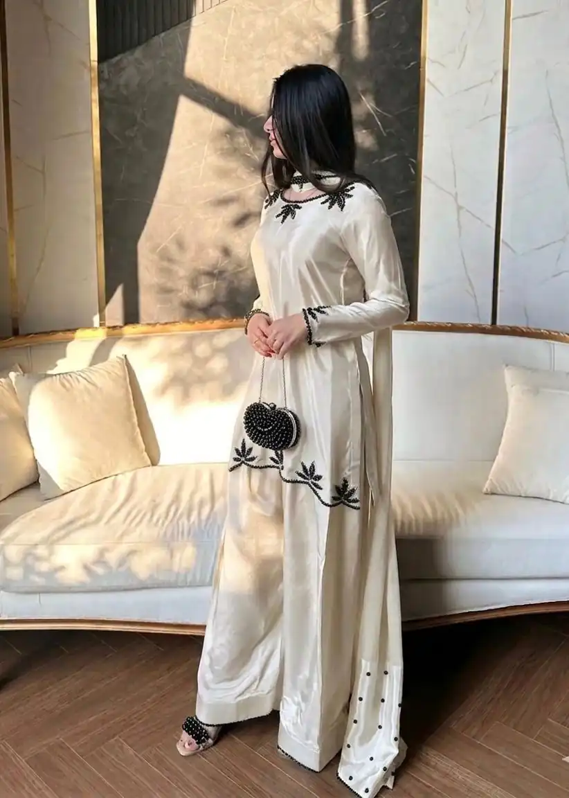 NF 1270 Off White Natural Crep Salwar Suit Brown with Embroidery Work. Exclusive Offer ₹1899. Delivery 4-6 Working Days. Shop now. | Jump Suits, Salwar suit, Casual Suits, Creative suits, Designer Suits, Palazzo Suits, Party Wear Suits, Patiala Suits, Straight Suits